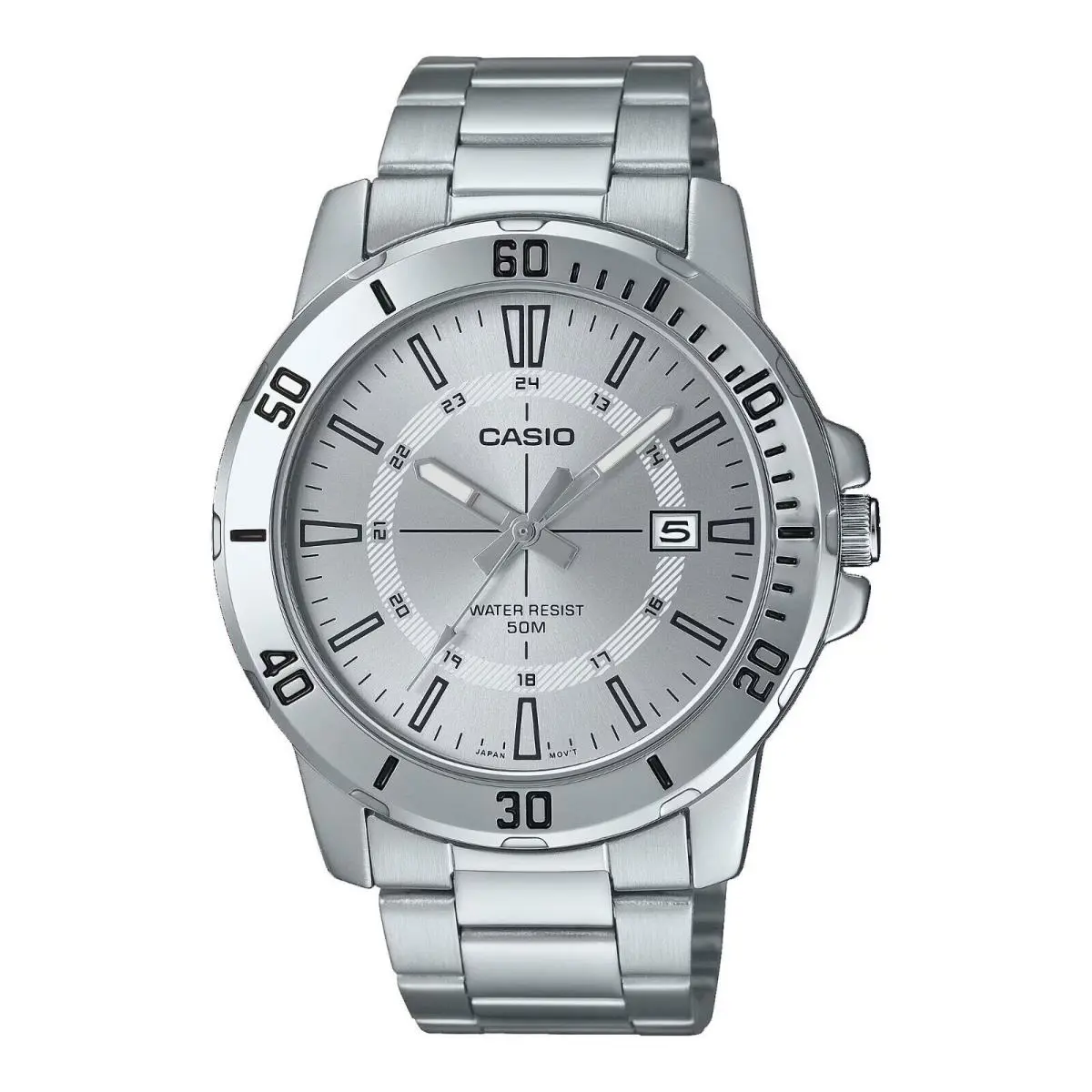 Casio MTP-VD01D-7CV Men`s Enticer Stainless Steel Silver Dial Casual Sport Watch