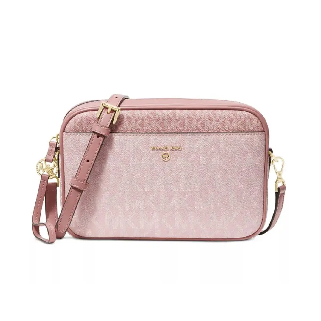 Michael Kors Signature Small East West Camera Crossbody Smokey Rose Multi