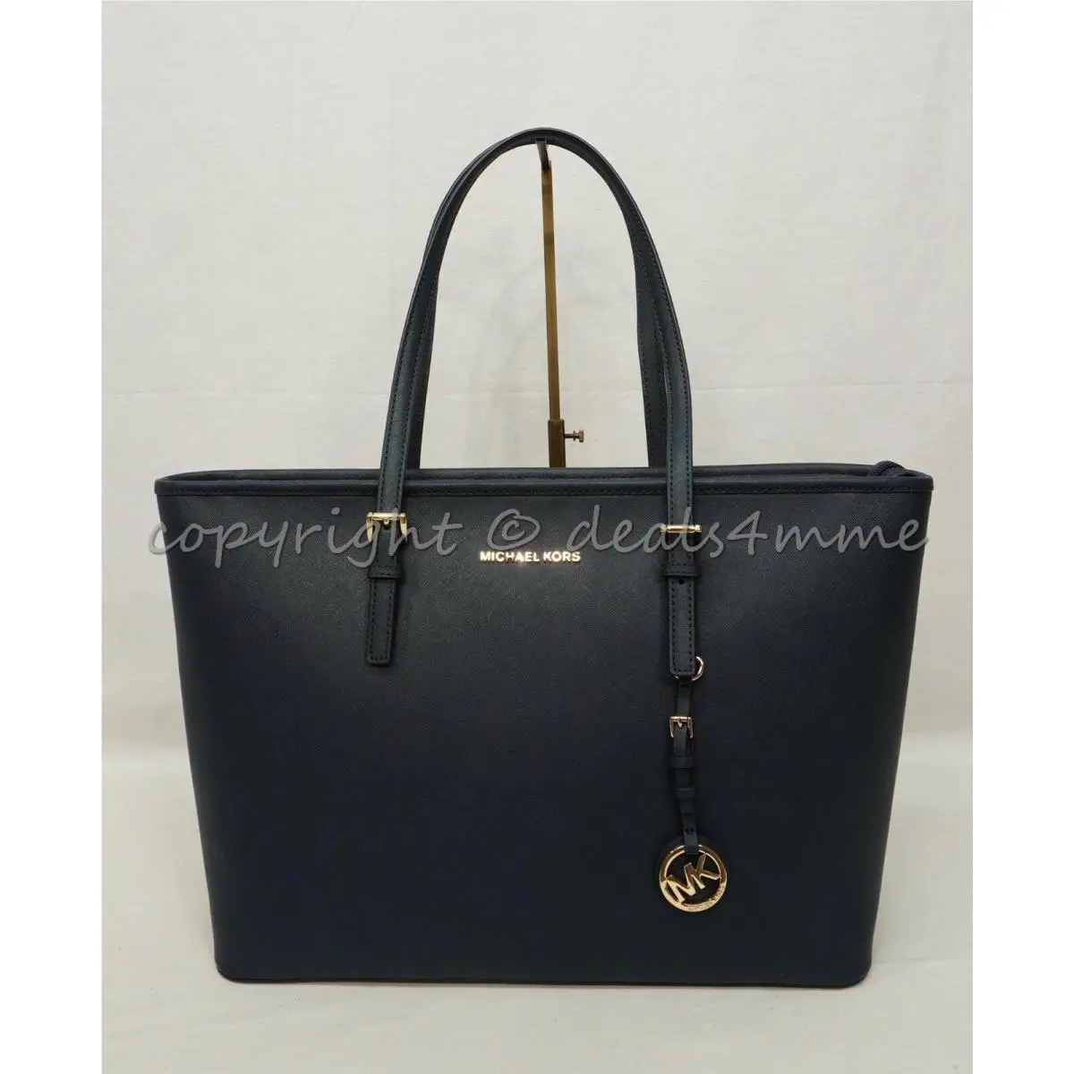 Michael Kors 38S1GTVT8L Jet Set Travel Medium Multi-function Tote in Navy Blue