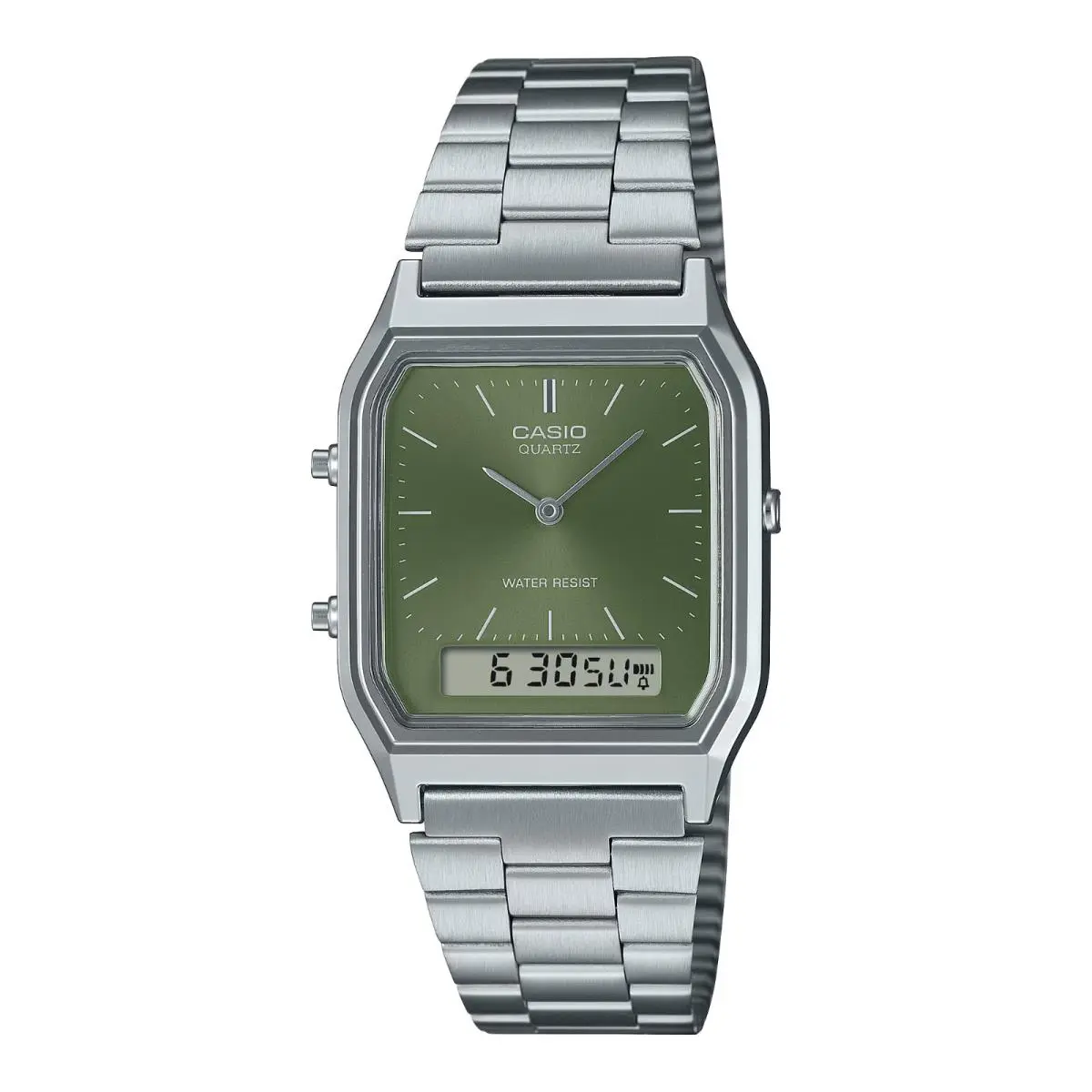 AQ-230A-3A Unisex Watch Green Dial Quartz Analog/digital Display by Casio