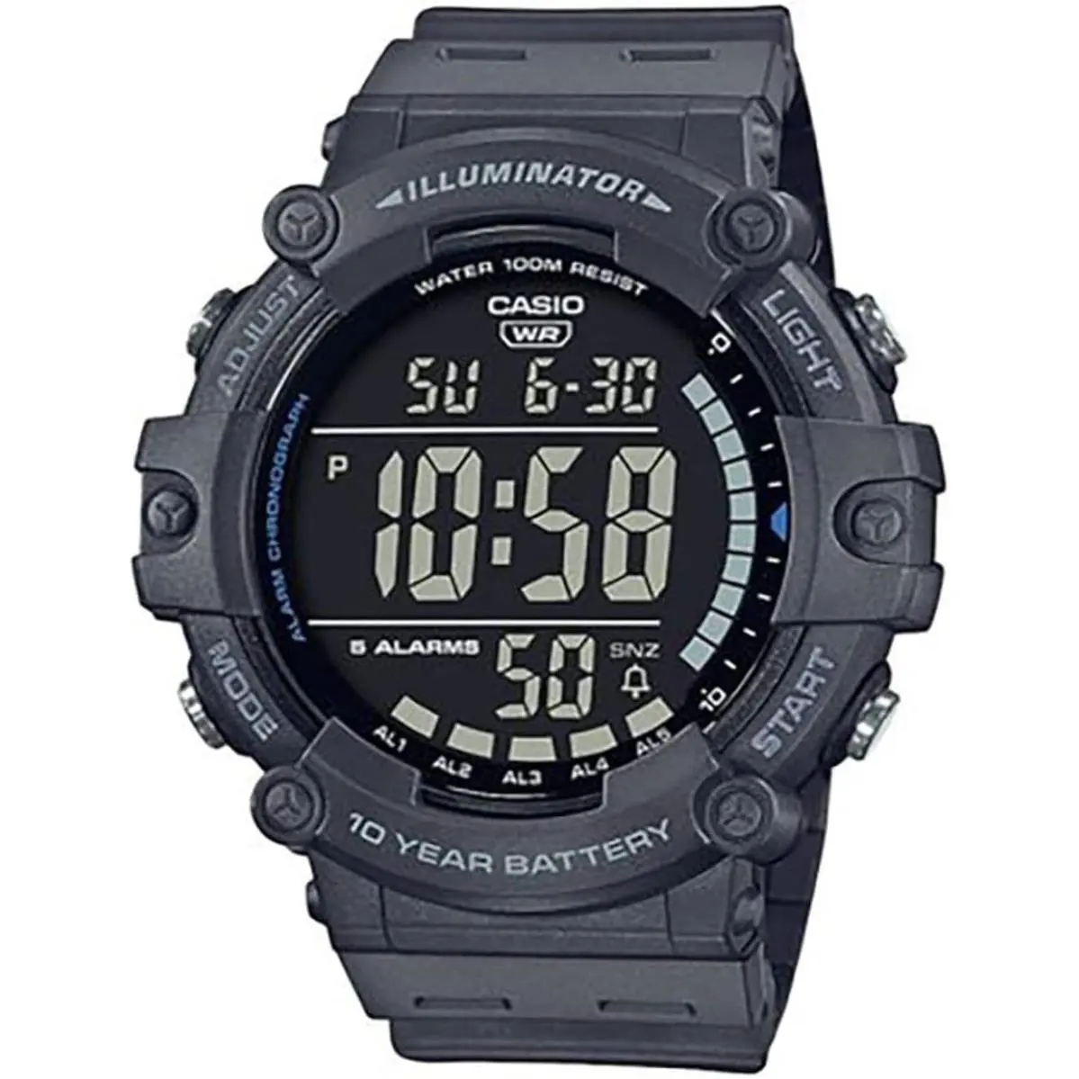 Casio AE1500WH-8BV Digital Watch Resin Band 100M Water Resistant Wide Face AE-1