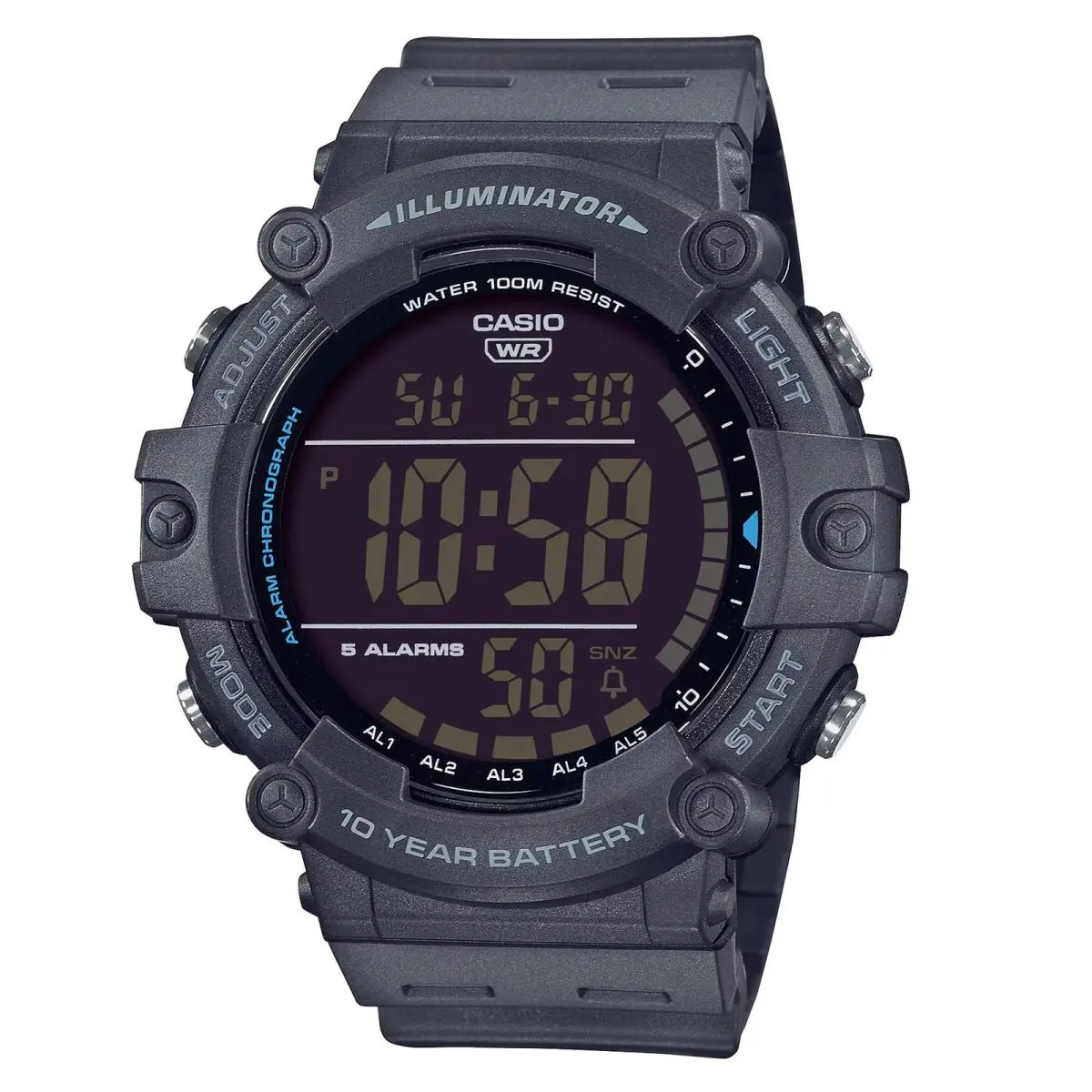 Casio Men`s Illuminator 10-Year Battery Black Watch AE1500WH-8BV
