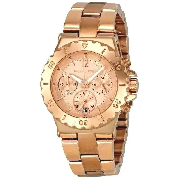 Michael Kors Dylan Rose Gold Tone+chronograph Dial+date Mini Watch MK5499