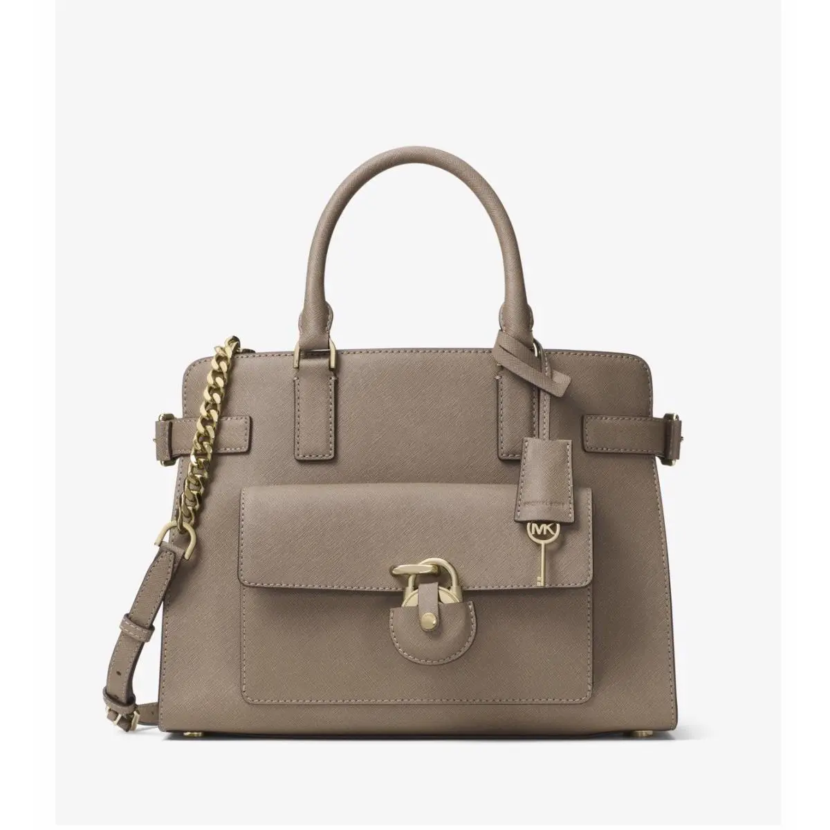 Michael Kors Emma EW Satchel Color- Dark Dune In Packaging