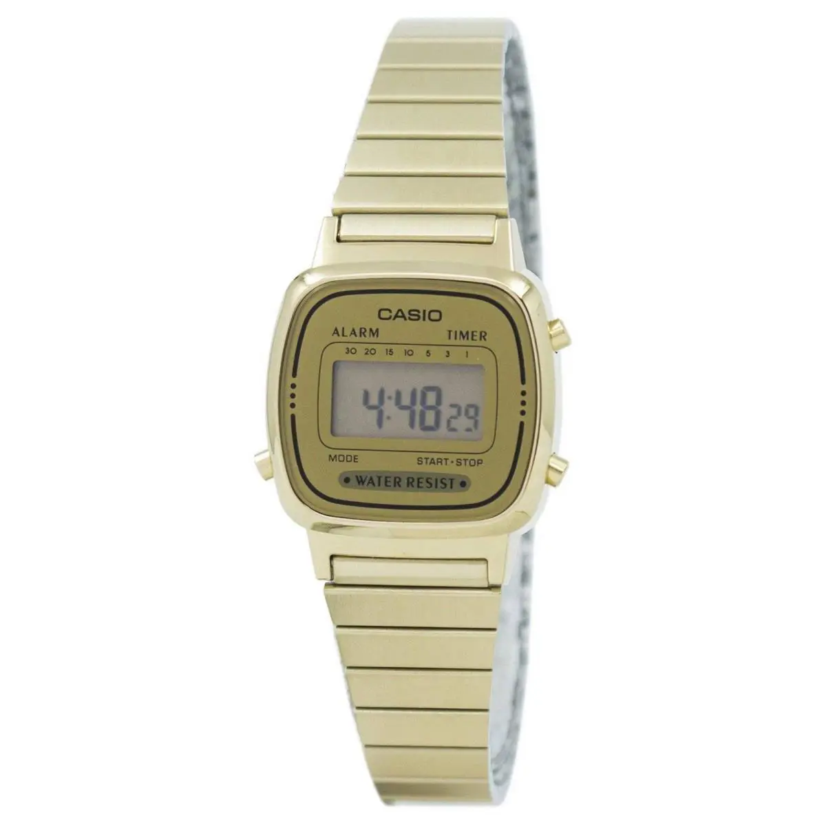 Casio LA670WGA-9D Vintage Gold Digital Watch Retro Timer Classic - Dial: Gold, Band: Gold, Bezel: Gold