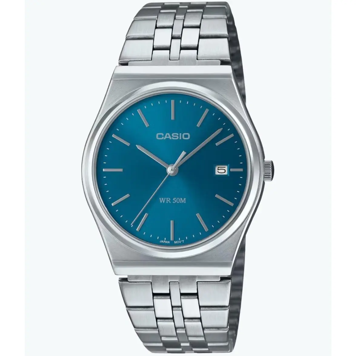 MTP-B145D-2A2V Blue 35MM Quartz Analog Watch Stainless Steel Band by Casio