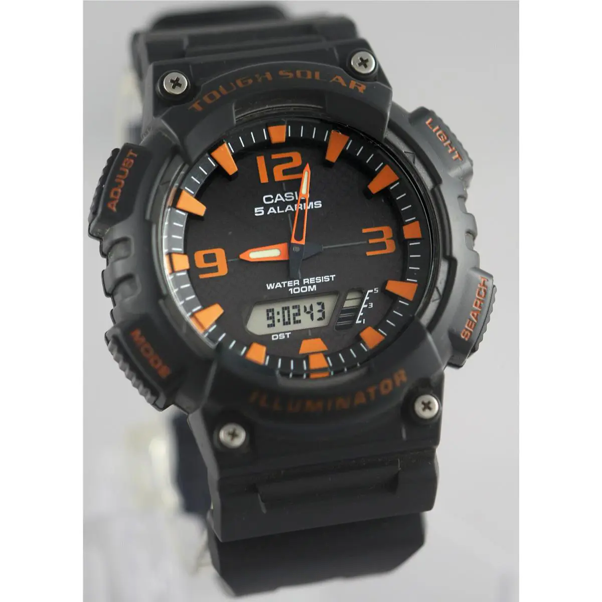 Casio Model Solar Power World Time 5 Alarms 100m Watch AQ-S810W-8AV