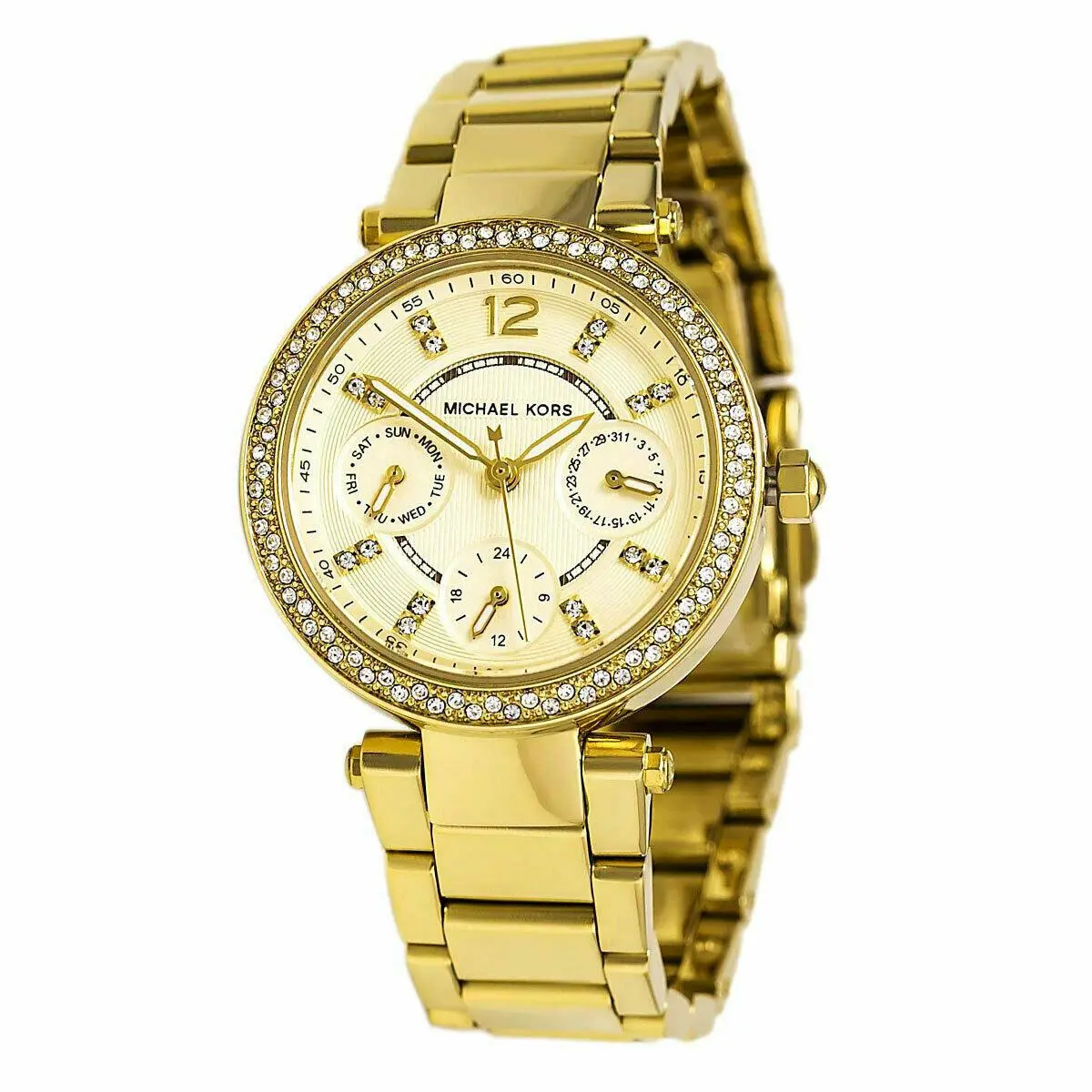 Mini Parker MK6056 Champagne Glitz Dial Steel Women`s Watch by Michael Kors