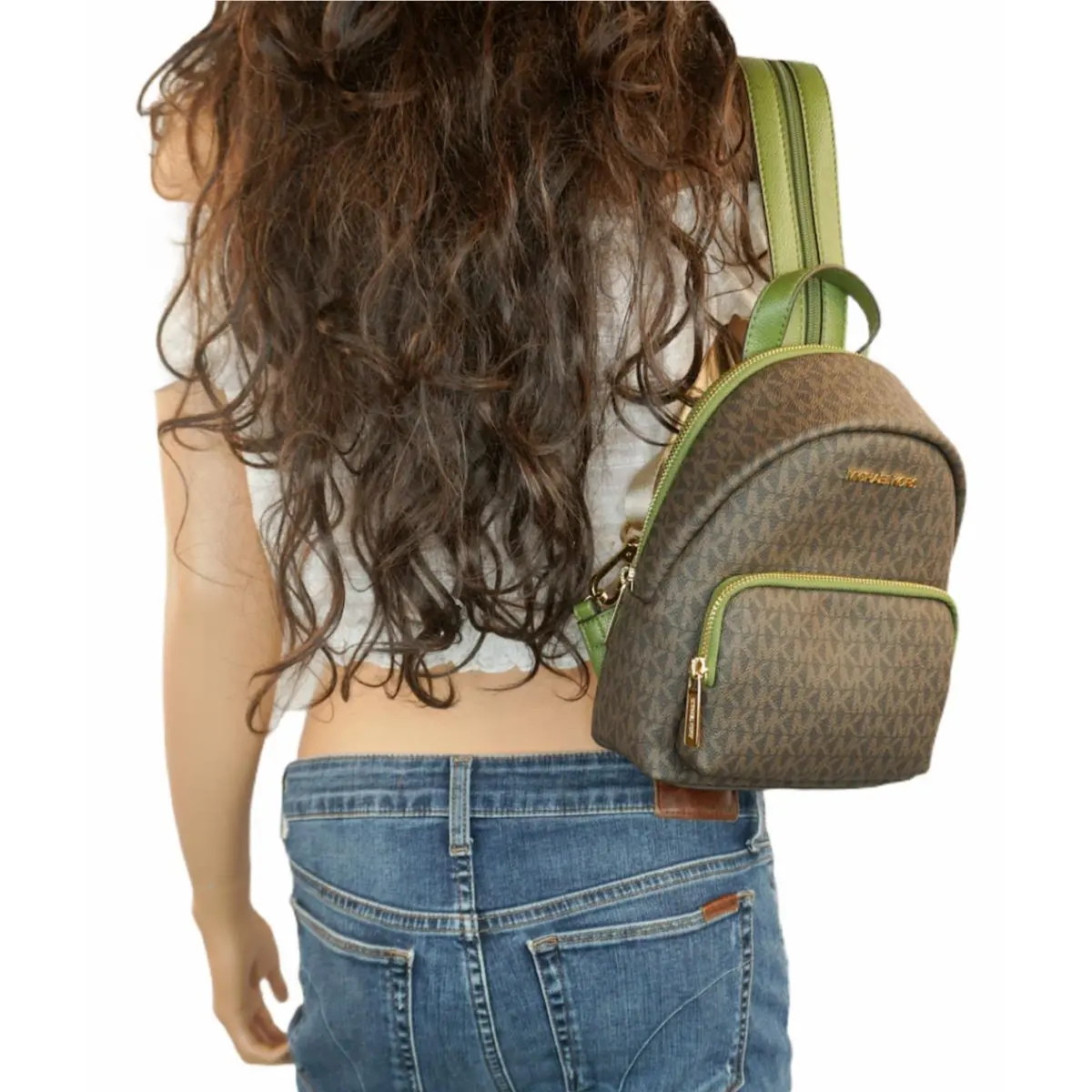 Michael Kors Erin Small Convertible Backpack MK Brown Green