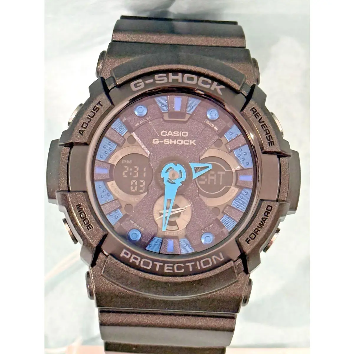 G-shock GA-200SH-2A Glossy Black Resin Band Men’s Watch by Casio