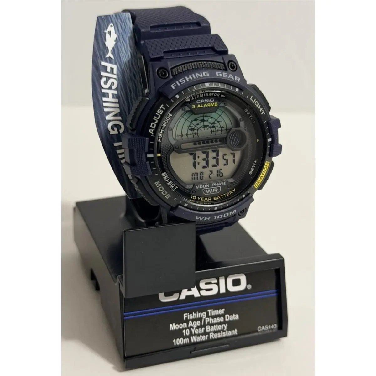 Boxed  Men`s Digital Watch WS-1200H-2AVCF 3485 100M WR Fishing by Casio