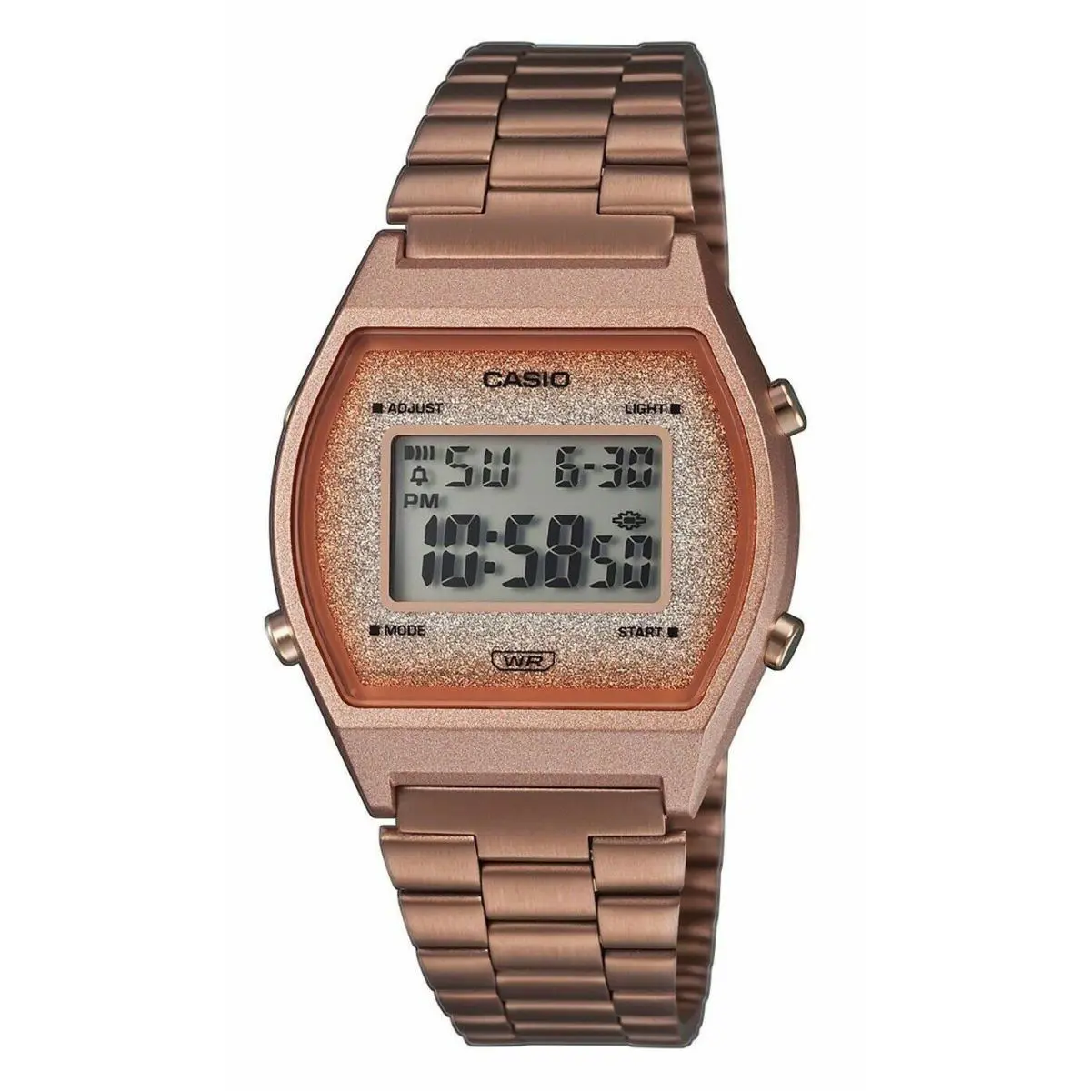 Casio B640WCG-5D Popular Vintage Design Rose Gold Stainless Steel Digital Watch