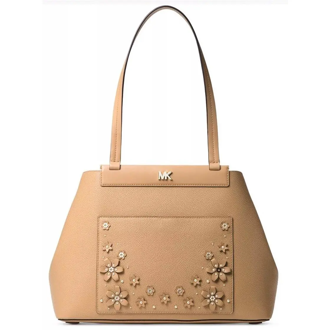 Michael Kors Meredith East West Bonded Shoulder Bag Butternut Gold Florals