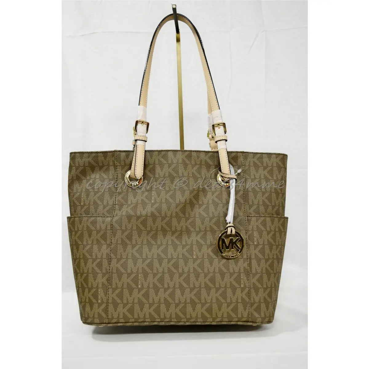 Michael Kors Jet Set East West Travel Large Tote in Signature Brown/mocha