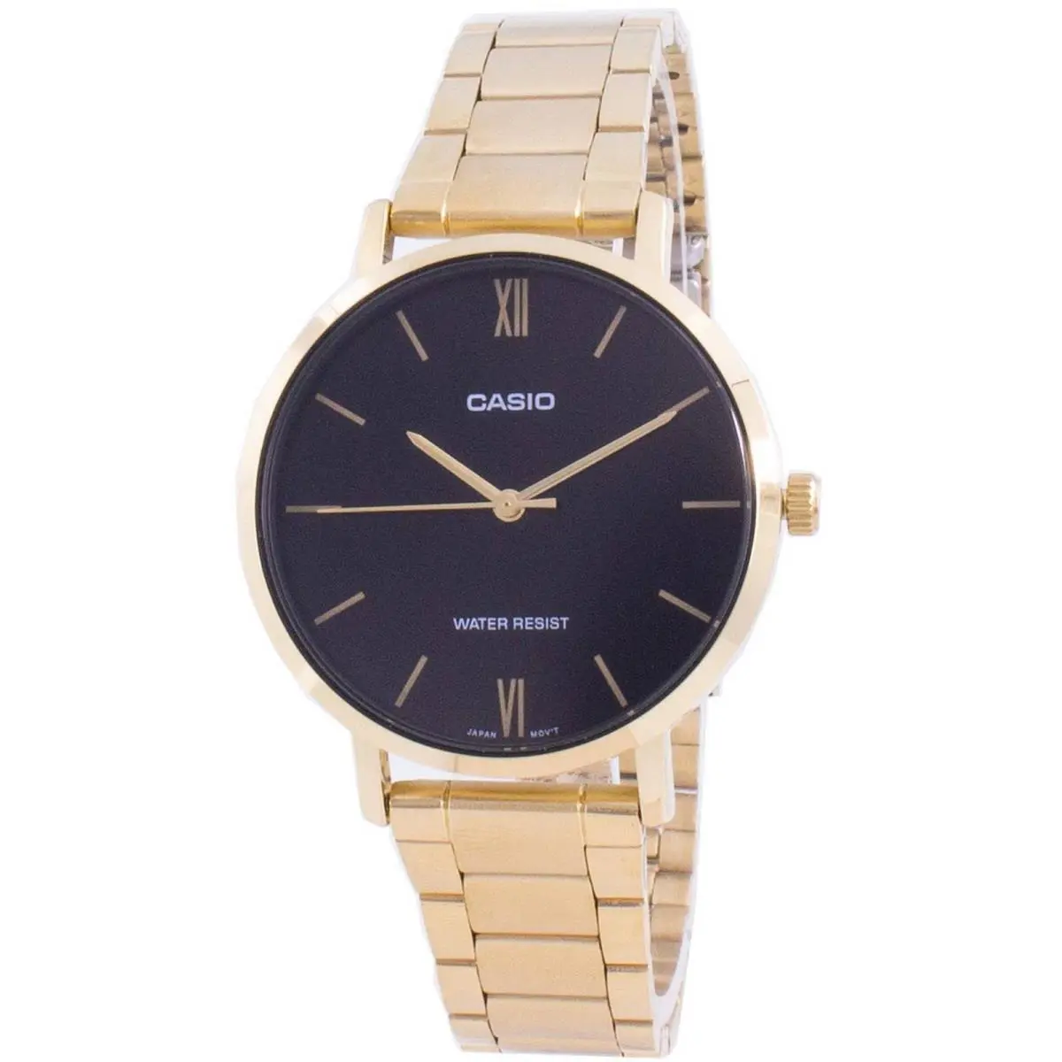 Casio LTP-VT01G-1B Japan Mov`t Quartz Stainless Steel Black Dial 30M Lady Watch
