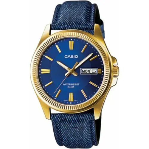 LTP-E111GBL-2AVDF Blue Dial Leather Band Analog Enticer Women`s Watch by Casio