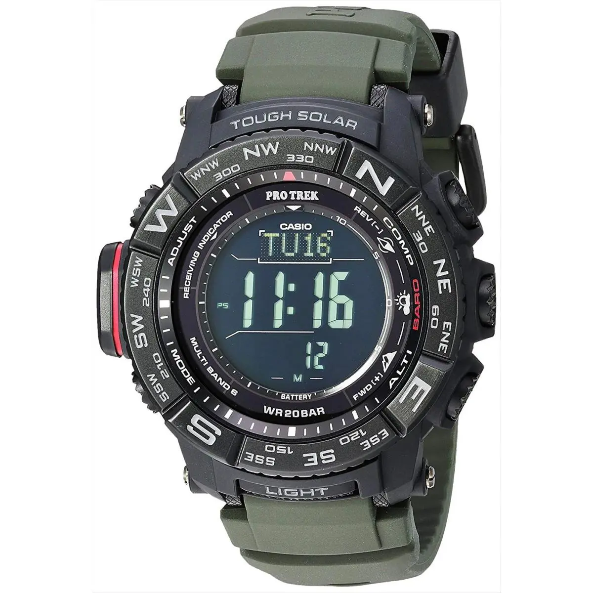 Casio Pro Trek Quartz Stainless Steel and Silicone Casual Watch prw-3510y-8cr