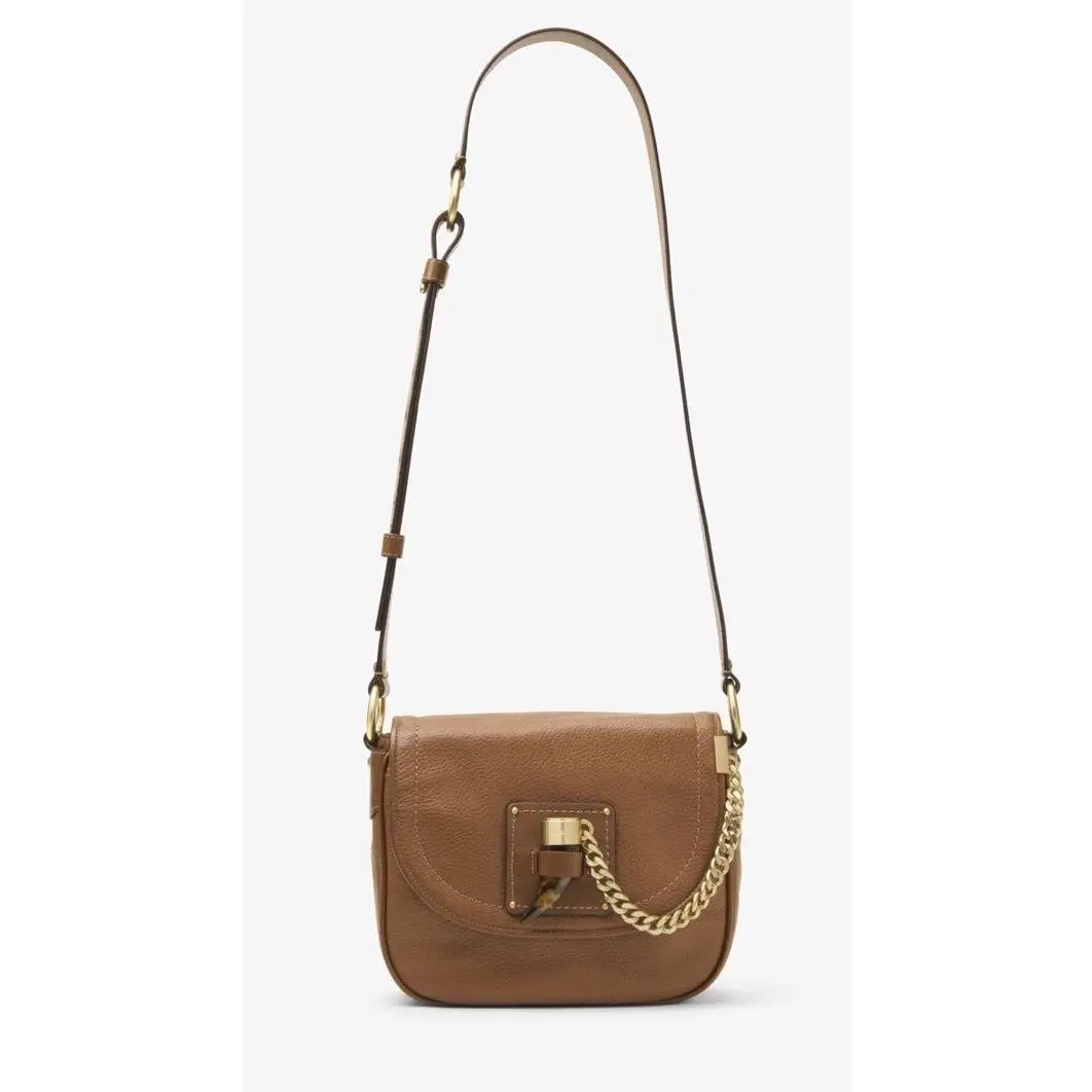 Michael Kors James Medium Leather Saddlebag Caramel