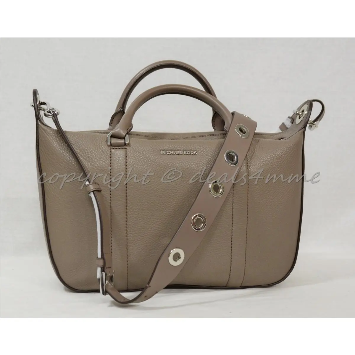 Michael Kors Raven Grommet Large Leather Satchel/shoulder Bag in Cinder - Grey