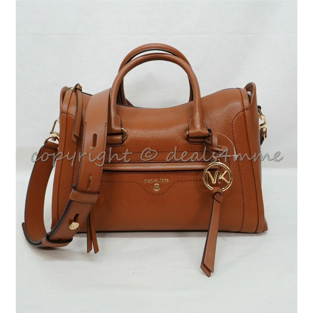 Michael Kors 30S0GCCS2L Carine Medium Leather Satchel/shoulder Bag Luggage Brown