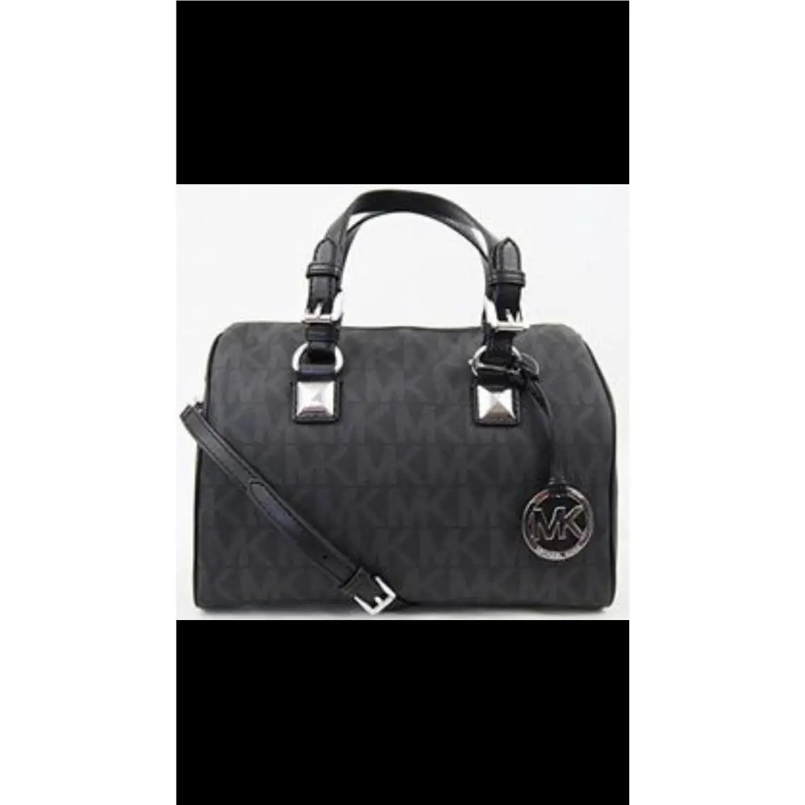 Michael Kors Grayson Black Medium Pvc Satchel Handbag Retail 498.00