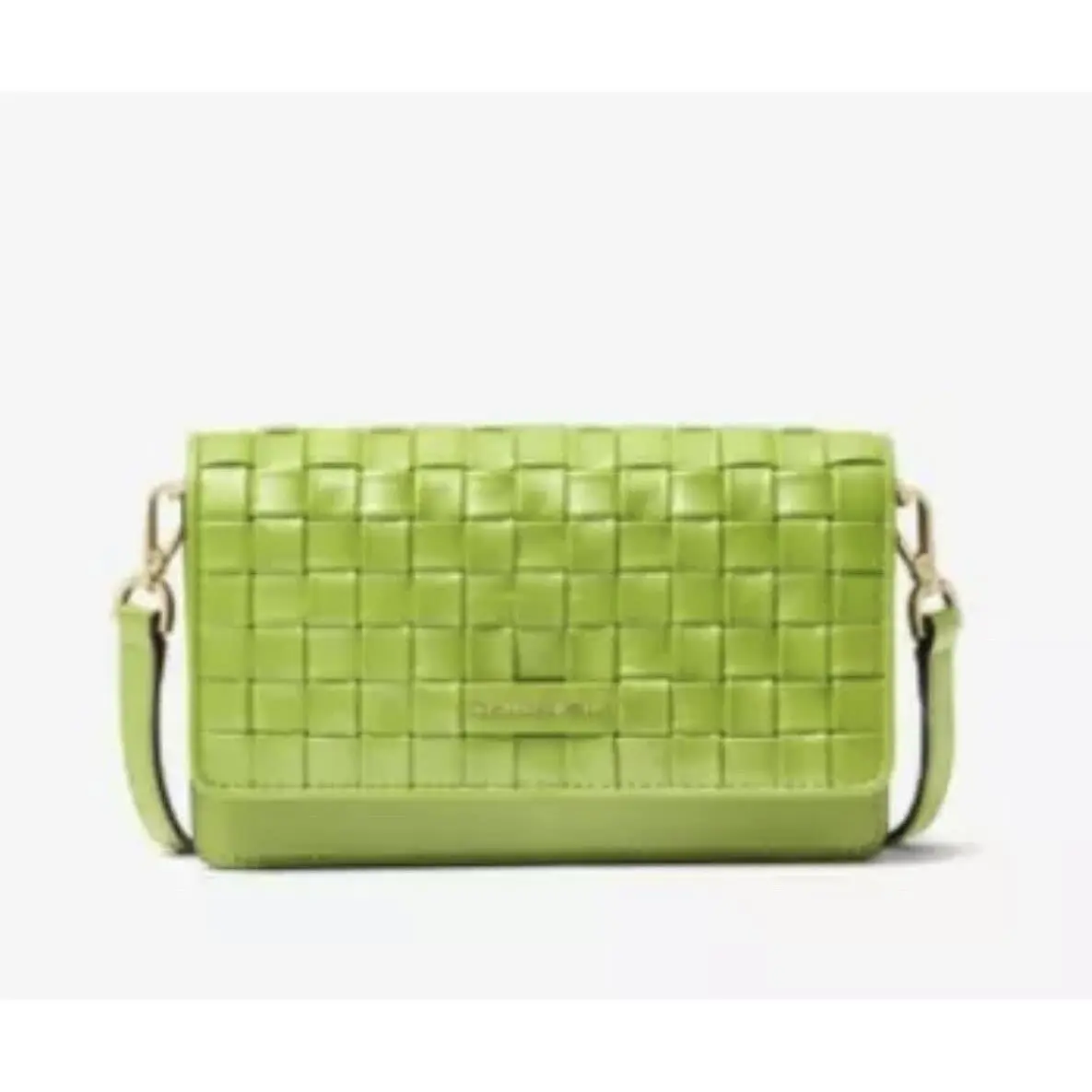 Michael Kors Jet Set Mini Woven Leather Smartphone Convertible Crossbody Bag