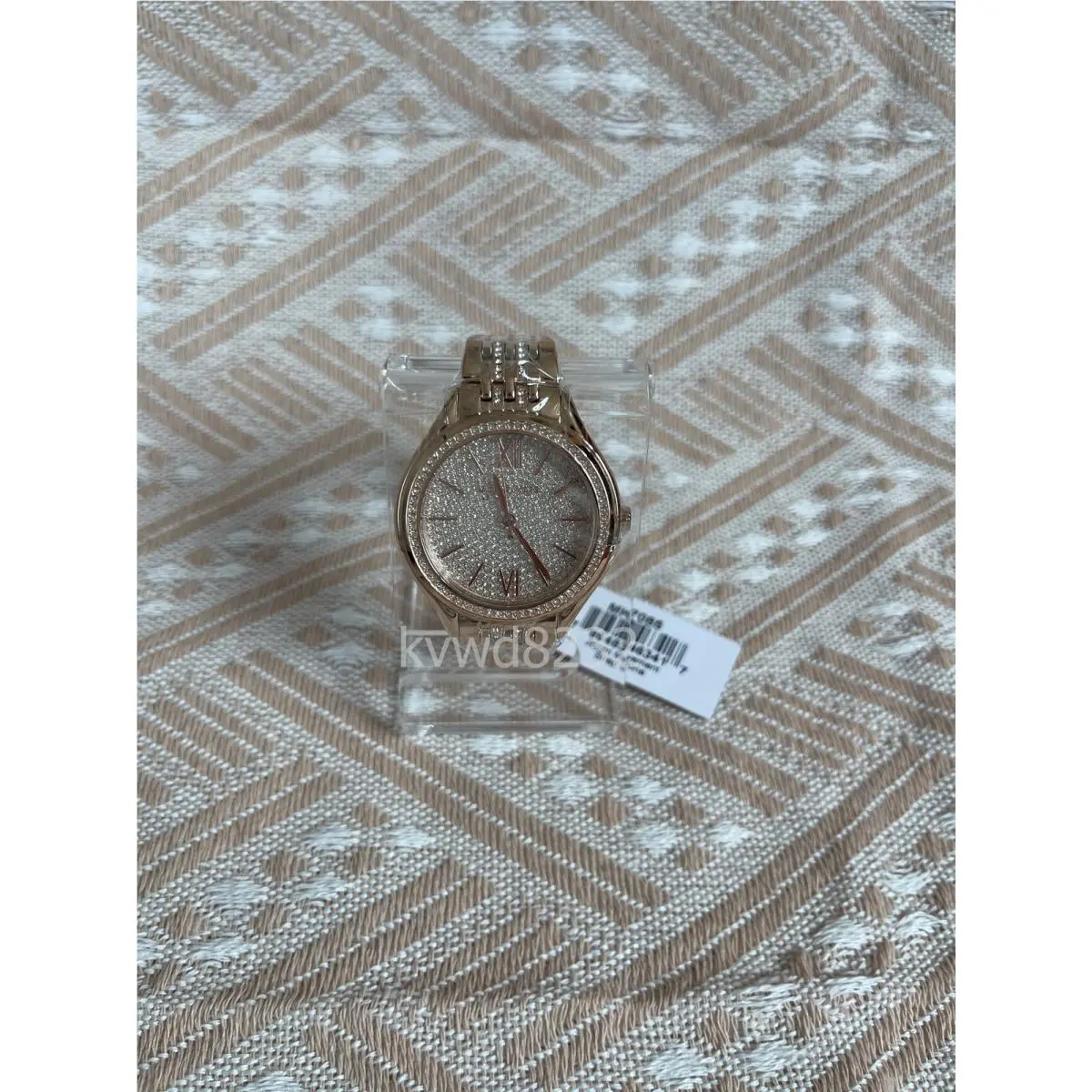 Michael Kors Women`s Mindy 36mm Rose Gold-tone Pavé Glitz Watch MK7085