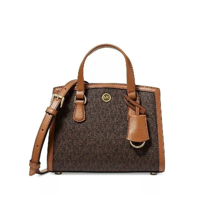 Michael Kors X-small Chantal Signature Logo Crossbody Brown/acorn + Dust Bag - Handle/Strap: Brown, Hardware: Gold, Exterior: Brown/Acorn