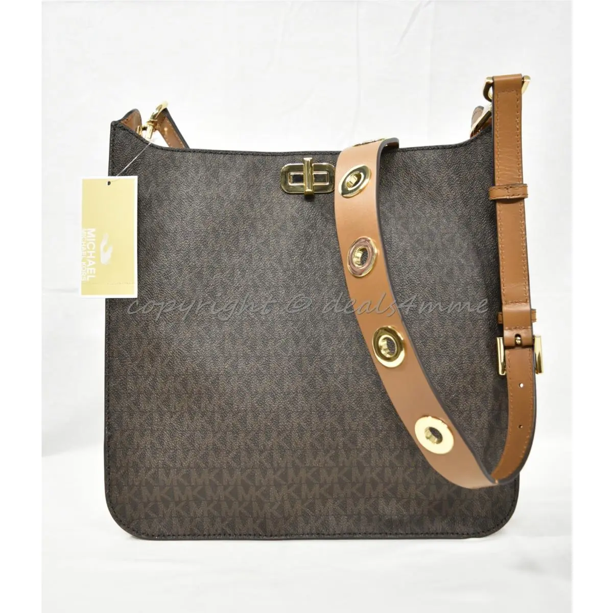 Michael Kors Sullivan Large North South Signature Messenger/crossbody Bag. Brown