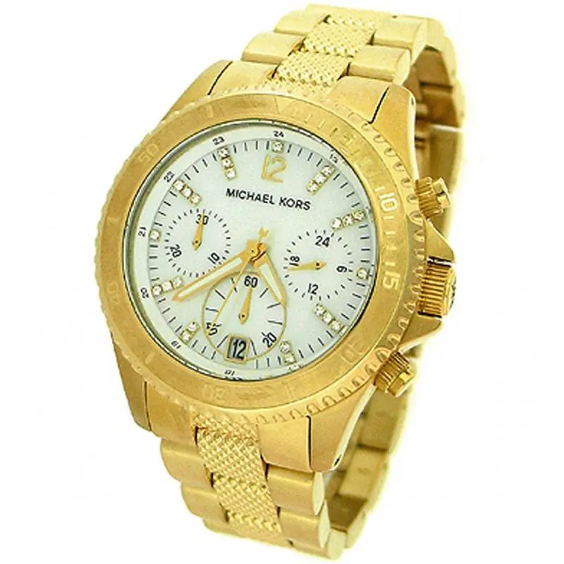 Michael Kors Gold Tone White Mop Chronograph Dial Bracelet WATCH-MK5446