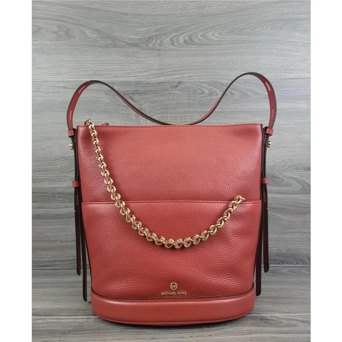 Michael Kors Shoulder Bag Large Leather Reese Handbag Terracota Red