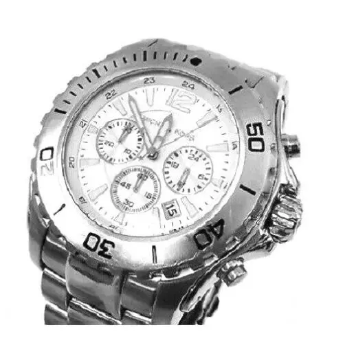 New-michael Kors Drake Silver Tone S/steel Chrono Oversized Dial Watch MK8253