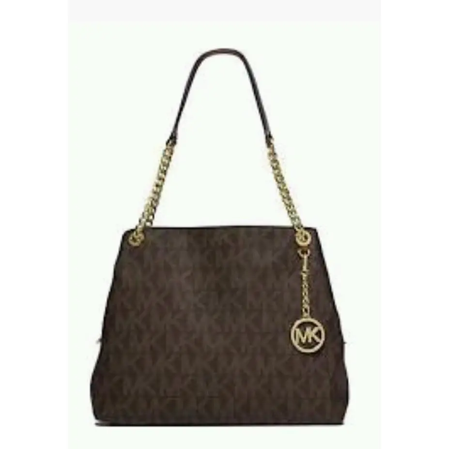 Michael Kors Jet Set Chain Item Medium Messenger Logo Brown