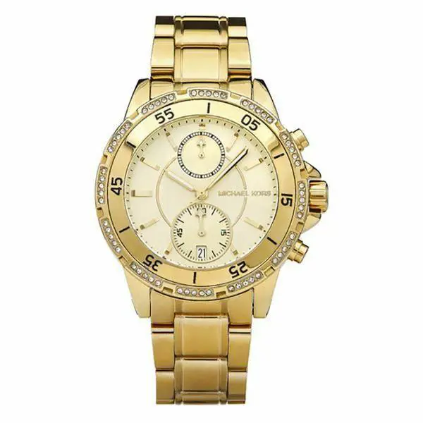 Michael Kors Garret S/steel Gold Tone Crystals Chronograph WATCH-MK5619