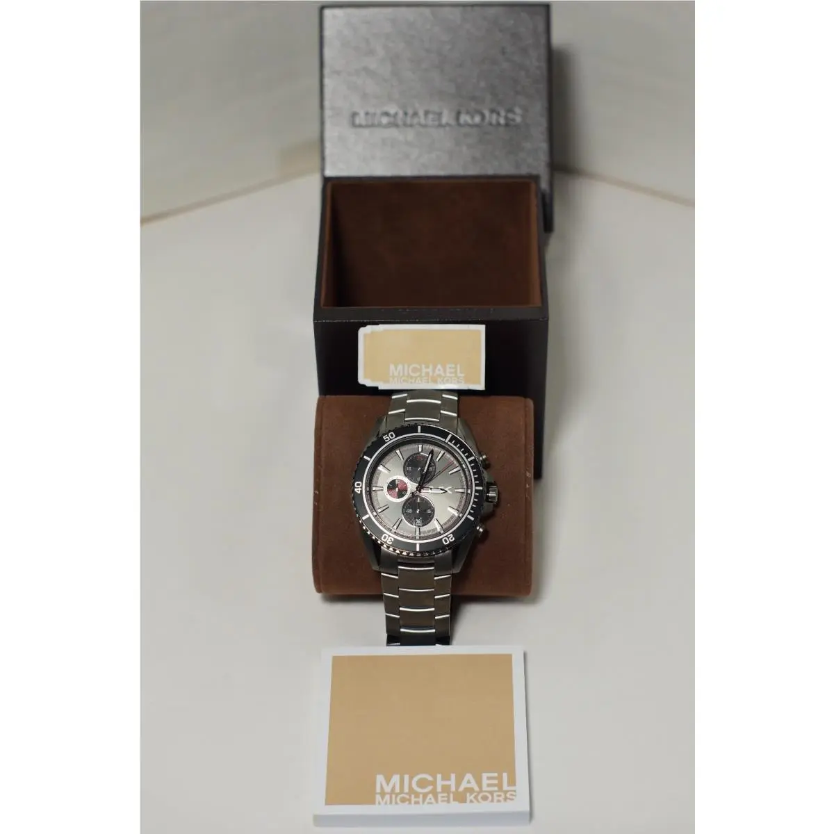 Men`s Lansing Gunmetal Tone 45mm Stainless Steel MK8340 Watch by Michael Kors