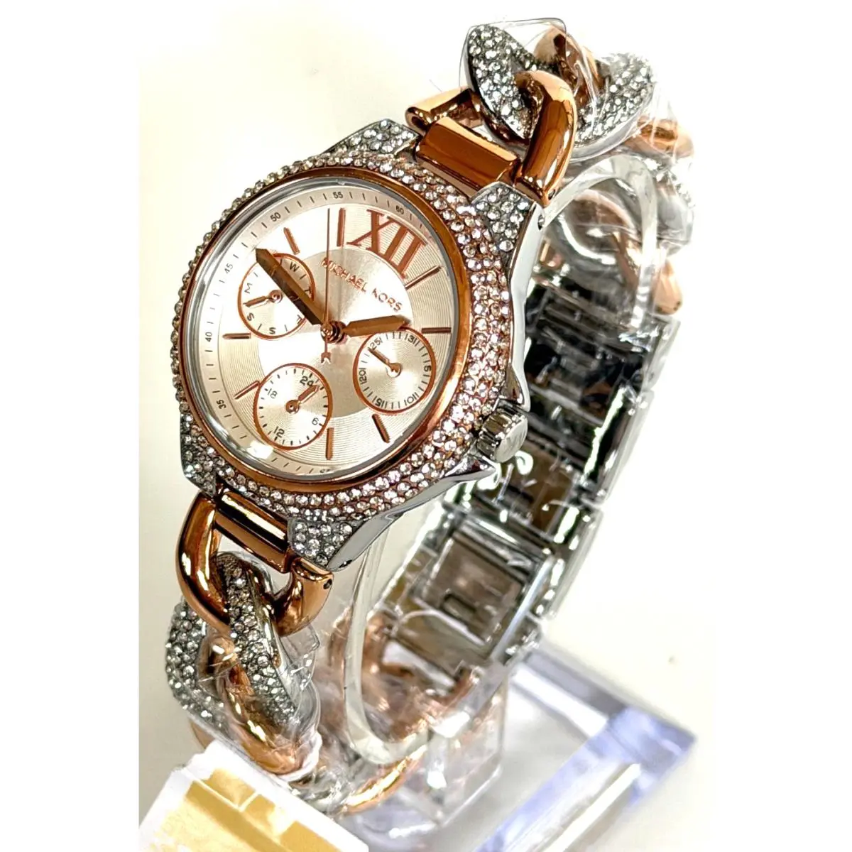 Michael Kors MK6843 Camille Chain Glitz Two Tone Rose Gold/silver Watch