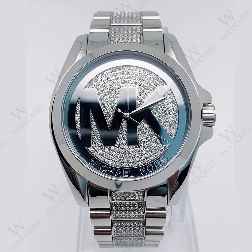 Michael Kors MK6486 Silver Stainless Steel Bracelet MK Logo Dial Women`s Watch