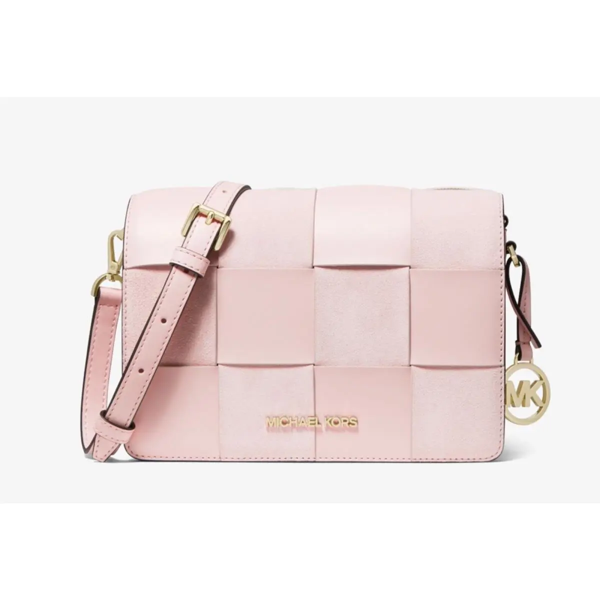 Michael Kors Mercer Small Woven Leather and Suede Crossbody Bag