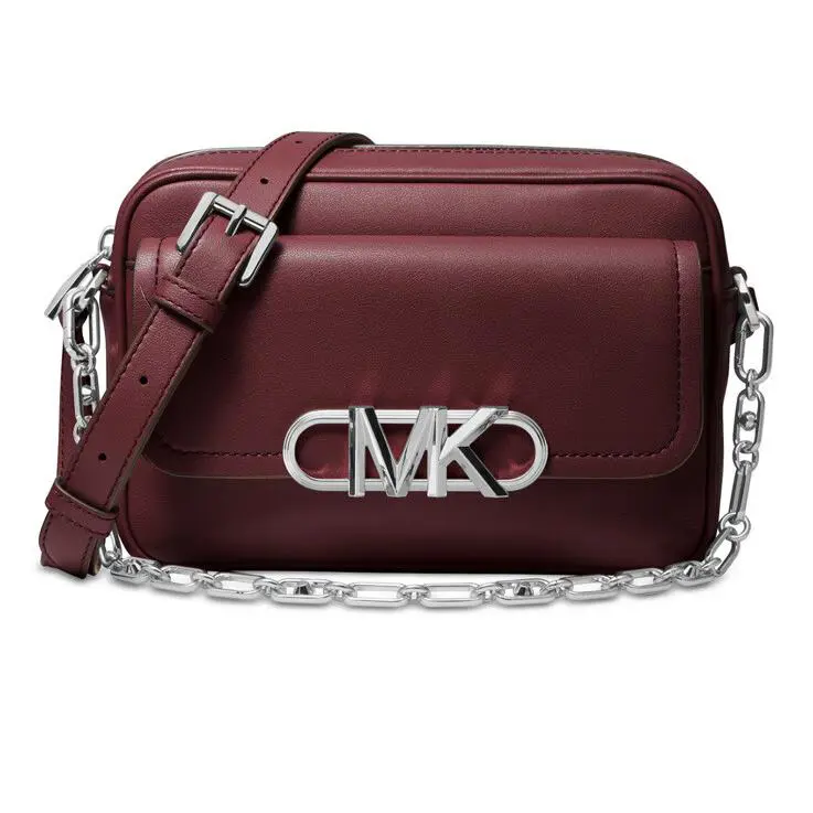 Michael Kors Parker Chain Swag Cameracrossbody Messenger Merlot Bag - Exterior: Merlot