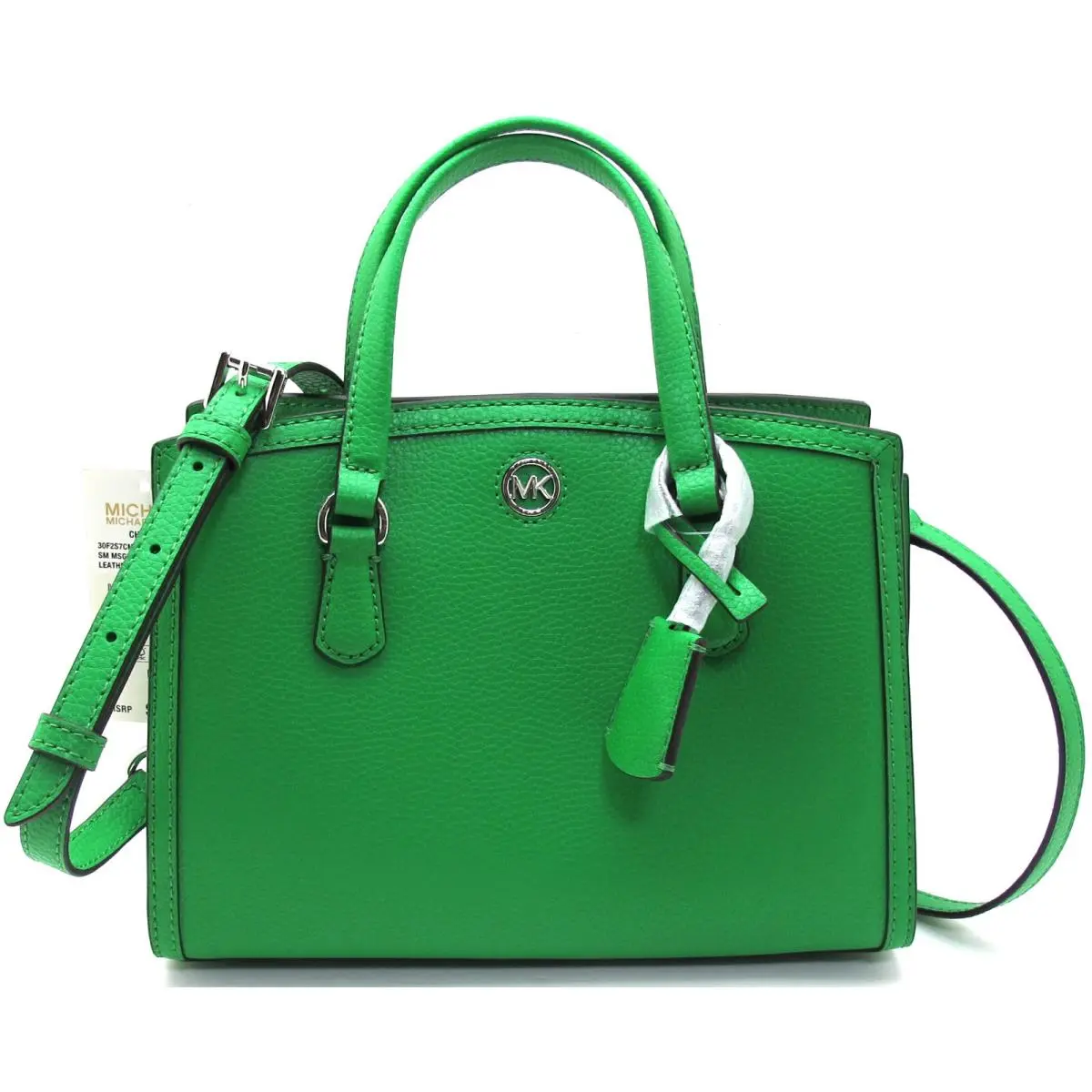 Auth. Michael Kors Chantal Leather Sm Messenger Shoulder/satchel Palm Green