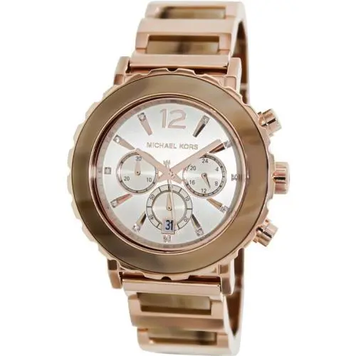New-michael Kors Lillie Rose Gold Tone Chronograph Bracelet Watch MK5791