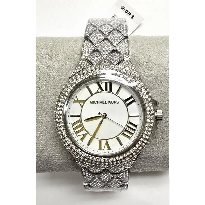MK4803 Camille Silve-tone Pave Crystals Unisex Watch Bnwt/gbox by Michael Kors
