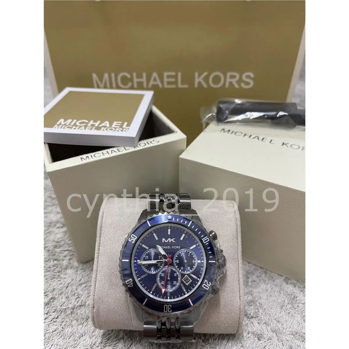 Michael Kors Bayville MK8727 Chronograph Blue Dial Quartz Mens Watch