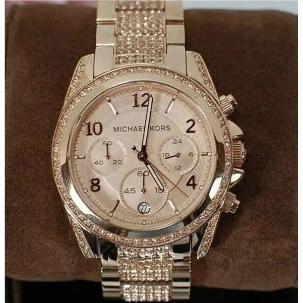 Blair Rose Gold Tone Pave Crystals Chrono Bracelet WATCH-MK5821 by Michael Kors