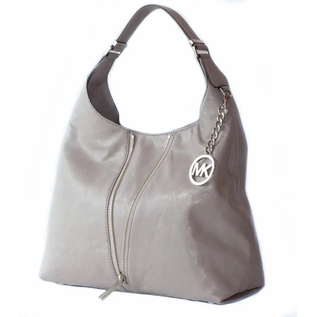 Man Light Ash Grey Leather Large Hobo Shoulder Tote Hand Bag by Michael Kors