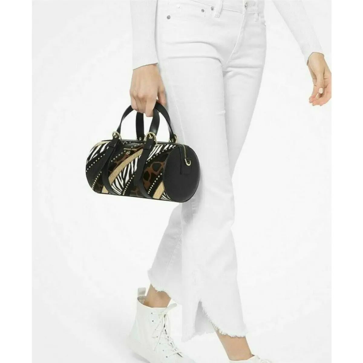 Michael Kors 30F0G0CM61 Stanton Medium East West Leather Barrel Shoulder Bag