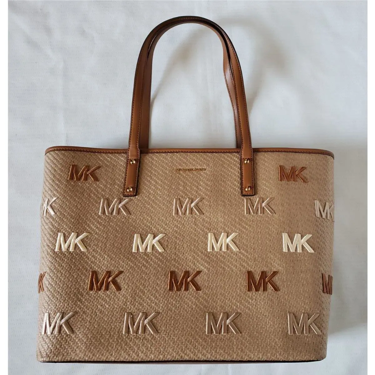 Michael Kors Carter Large Open Tote Acorn Multi Monogram