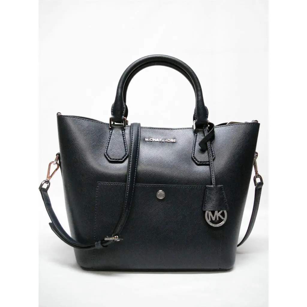 Michael Kors Greenwich LG Grab Saffiano Leather Bag 38S5SGRT7U Navy/blk