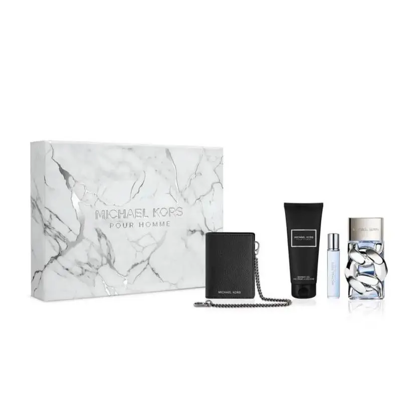 Michael Kors Mens 4pc Set 3.4oz Edp + .3oz Edp + 3.4oz Shower Gel + Wallet