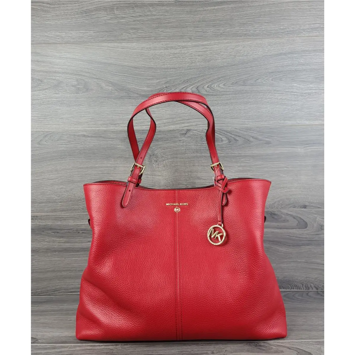 Michael Kors Tote Large Leather Lenox Handbag Crimson Red